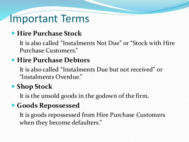 Hire purchase essay